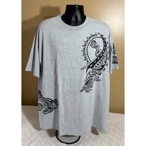 VTG 90s Polynesian Tribal Tattoo Style Design Pacific Islander 2 Sided Tee 2XL